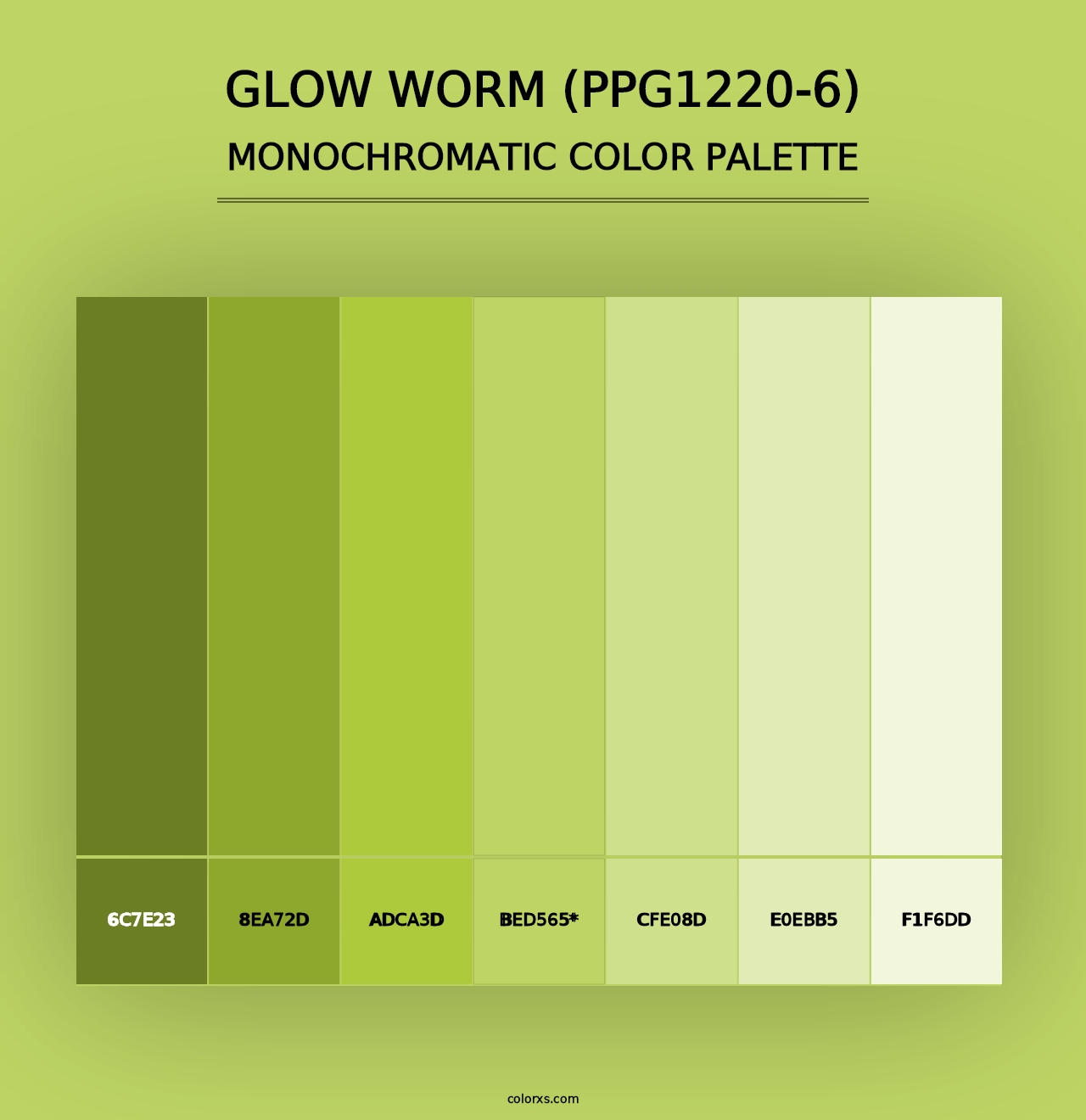 Glow Worm (PPG1220-6) - Monochromatic Color Palette