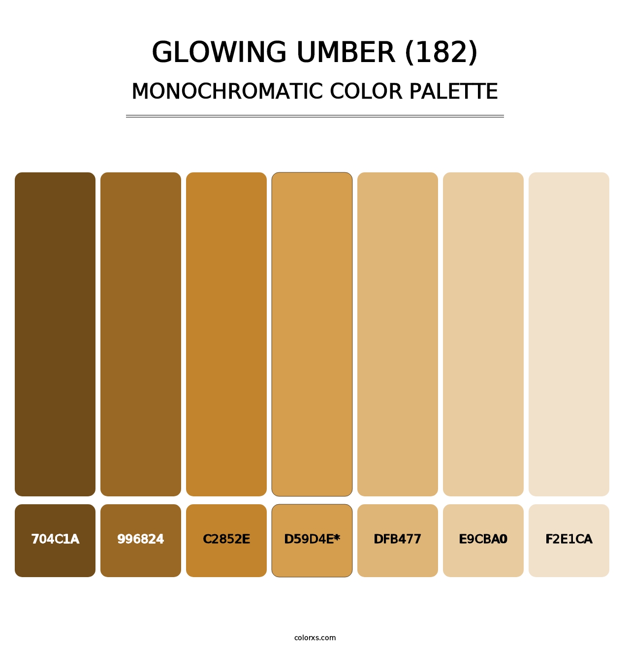 Glowing Umber (182) - Monochromatic Color Palette