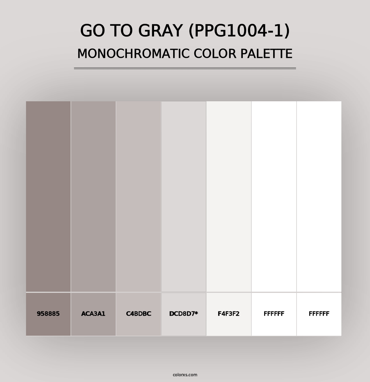 Go To Gray (PPG1004-1) - Monochromatic Color Palette