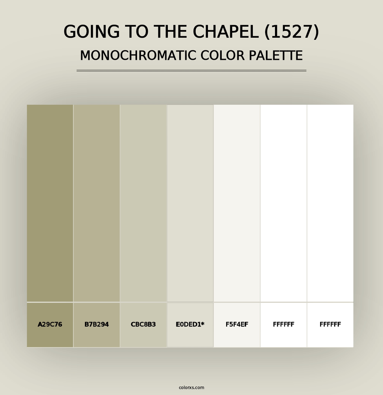 Going to the Chapel (1527) - Monochromatic Color Palette