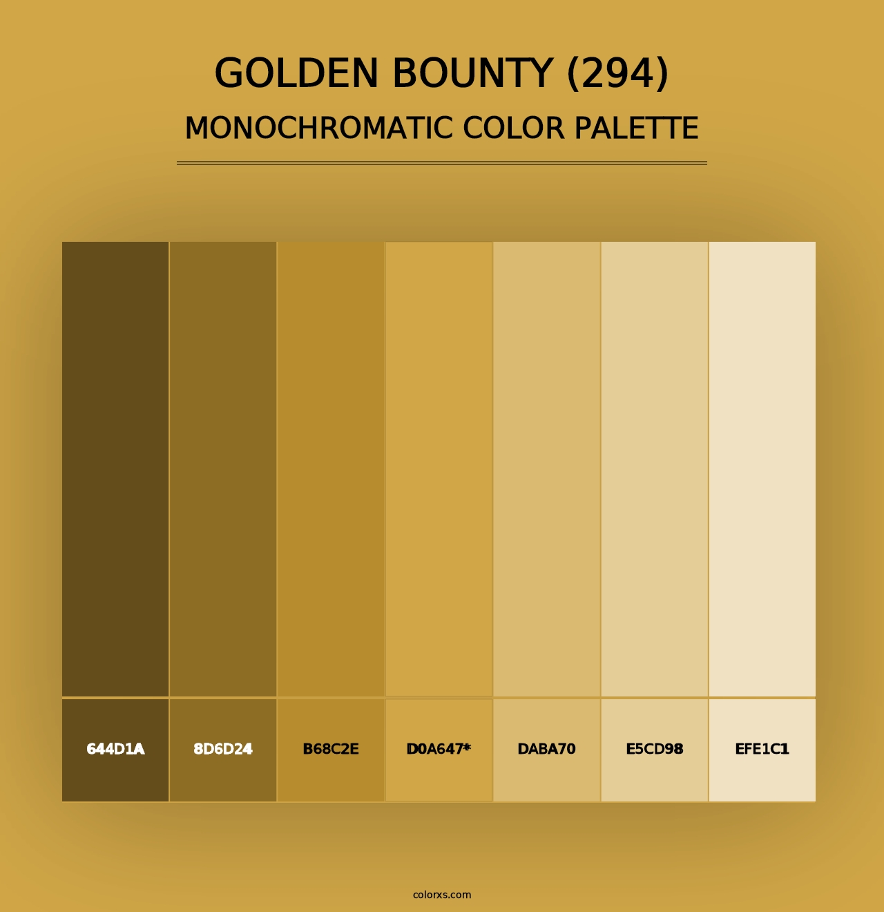 Golden Bounty (294) - Monochromatic Color Palette