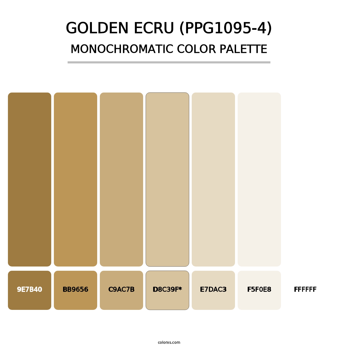 Golden Ecru (PPG1095-4) - Monochromatic Color Palette