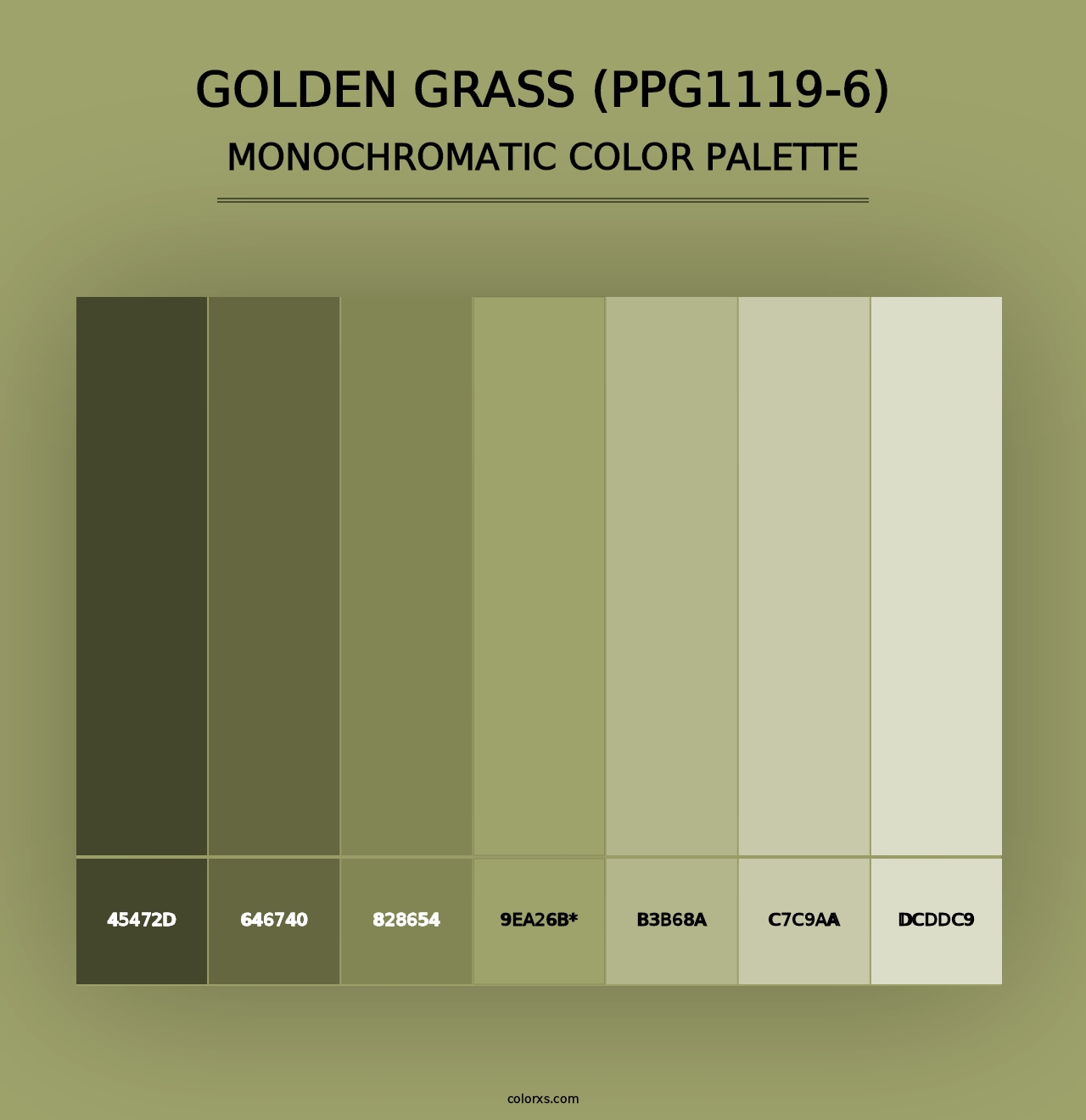 Golden Grass (PPG1119-6) - Monochromatic Color Palette