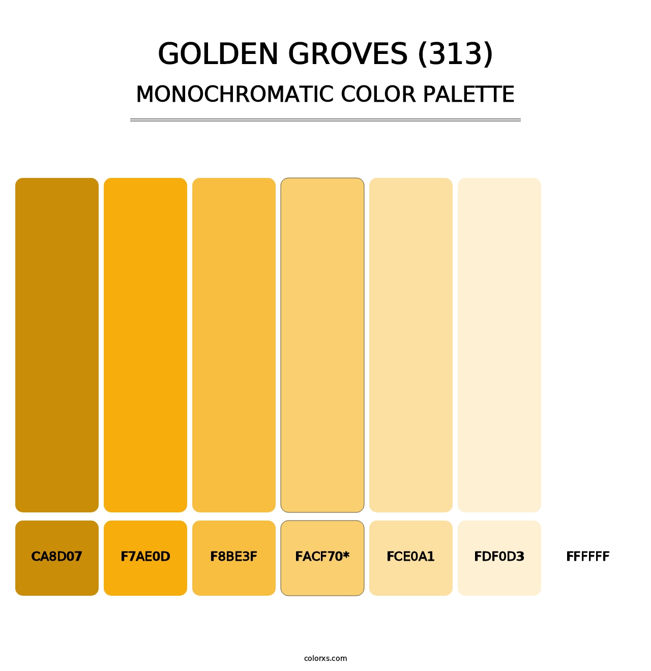 Golden Groves (313) - Monochromatic Color Palette