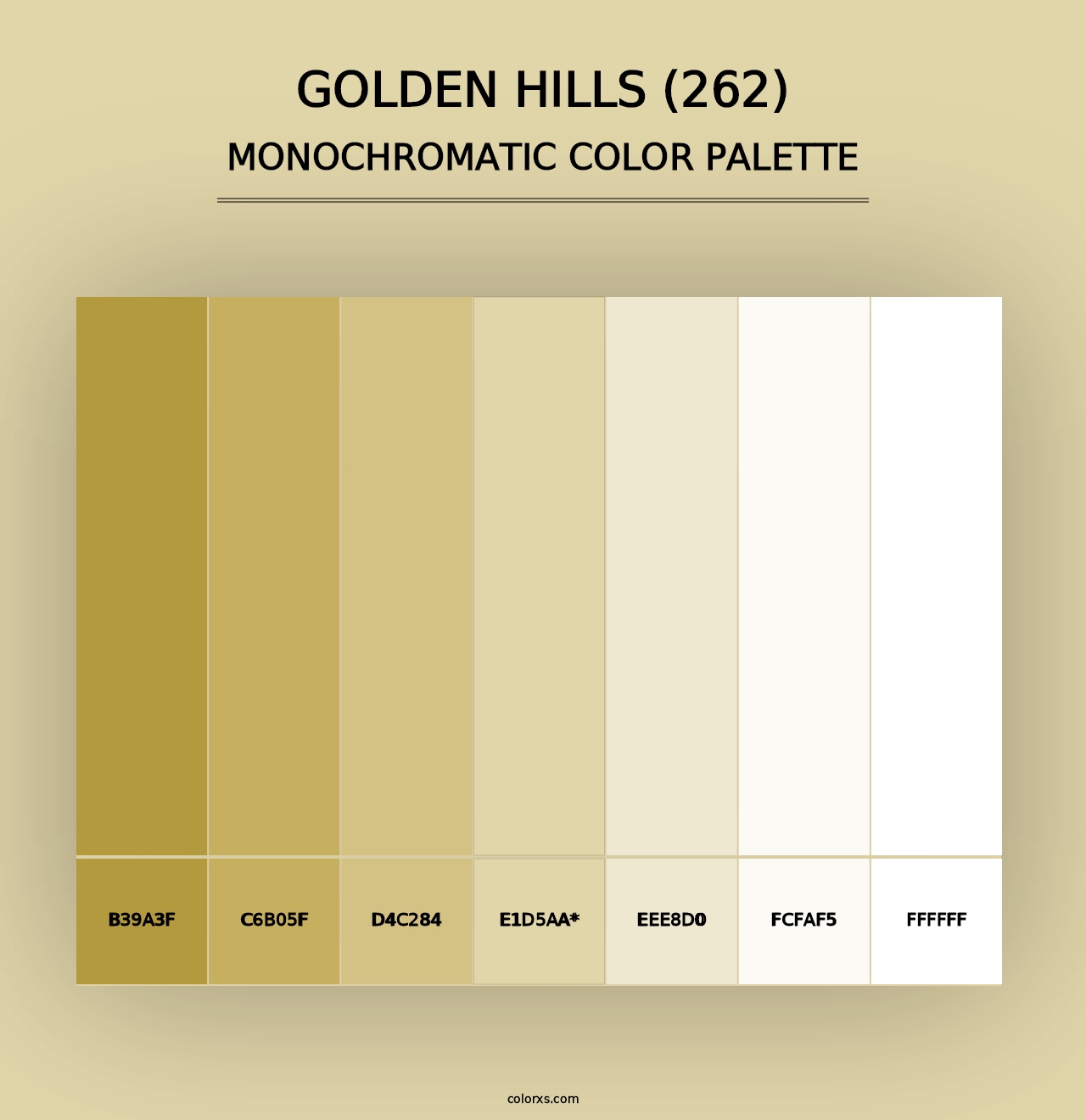 Golden Hills (262) - Monochromatic Color Palette