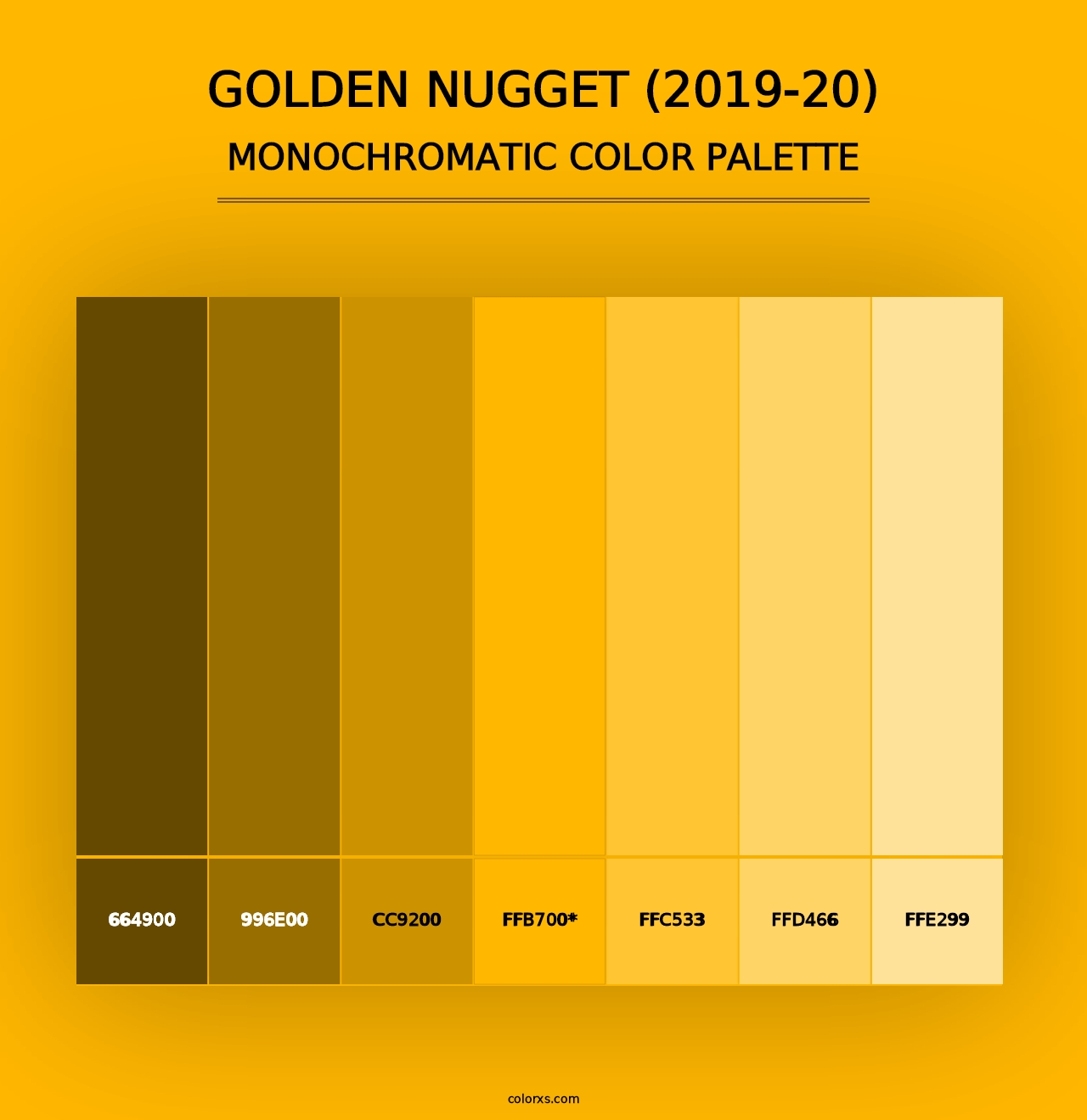 Golden Nugget (2019-20) - Monochromatic Color Palette