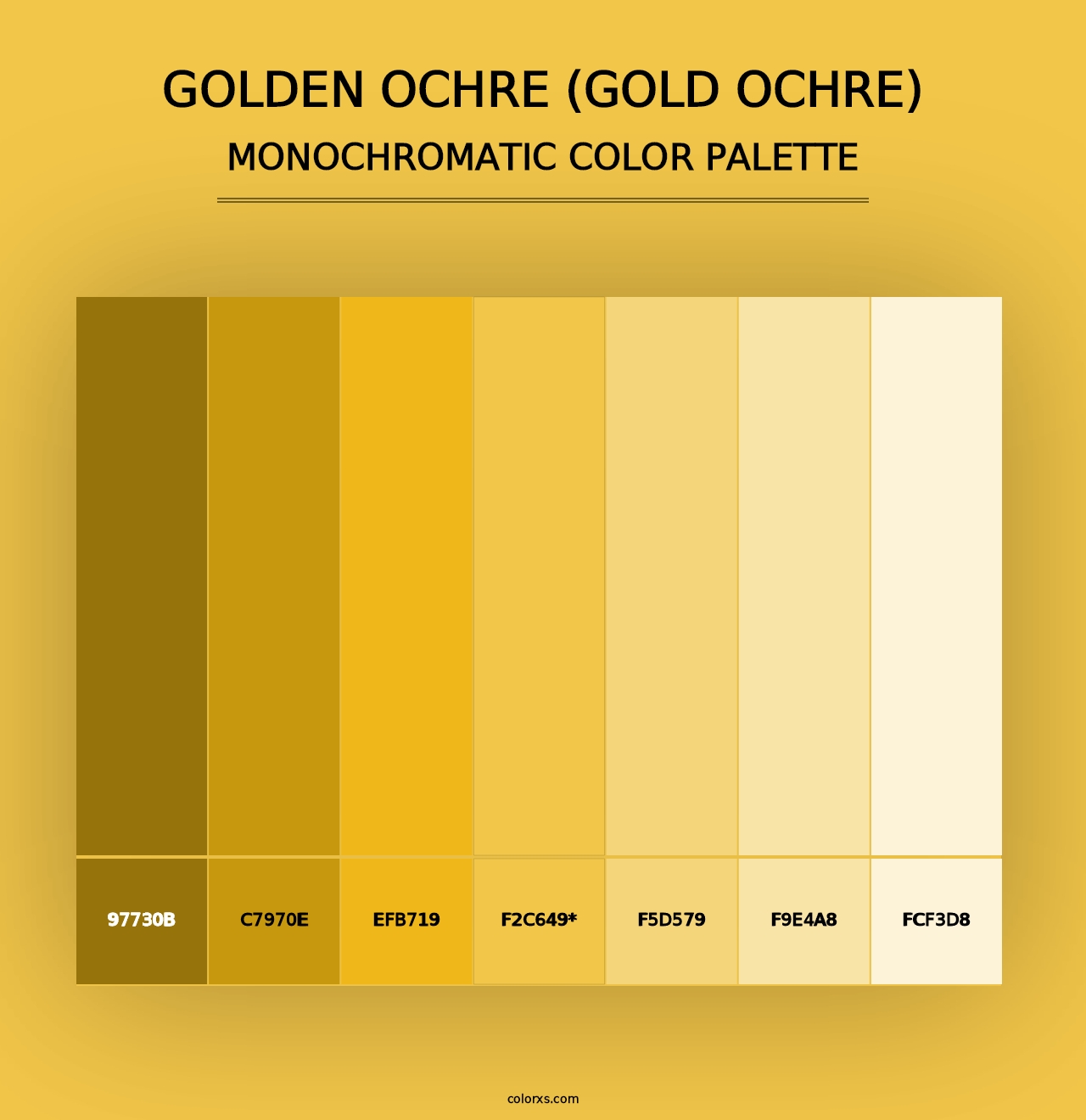 Golden Ochre (Gold Ochre) - Monochromatic Color Palette