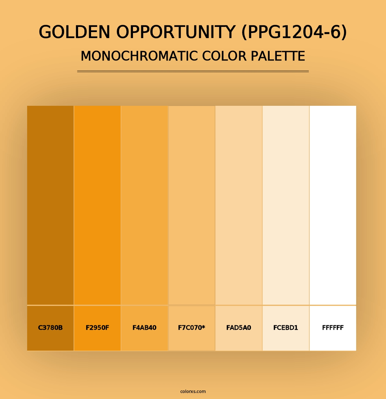 Golden Opportunity (PPG1204-6) - Monochromatic Color Palette