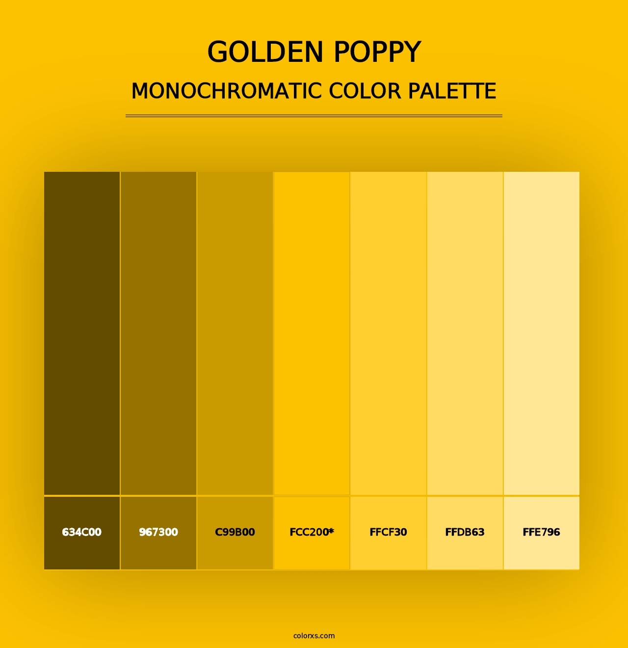 Golden Poppy - Monochromatic Color Palette