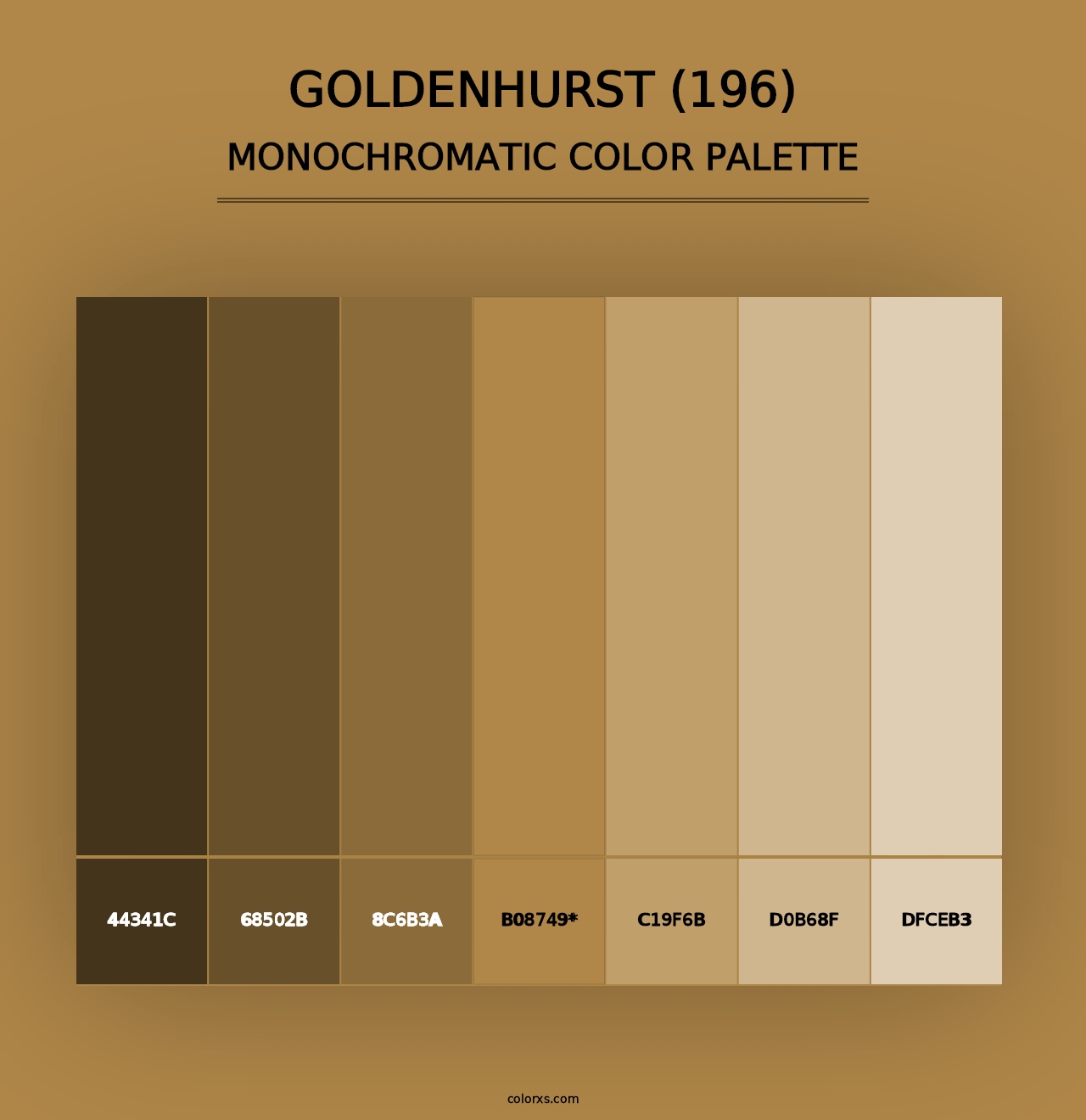 Goldenhurst (196) - Monochromatic Color Palette