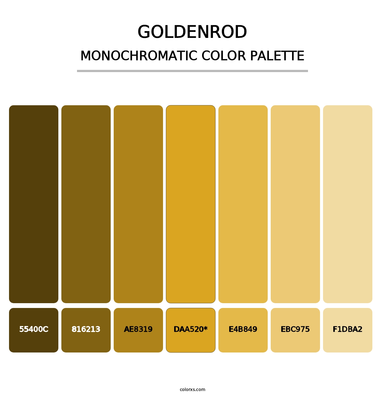 Goldenrod - Monochromatic Color Palette