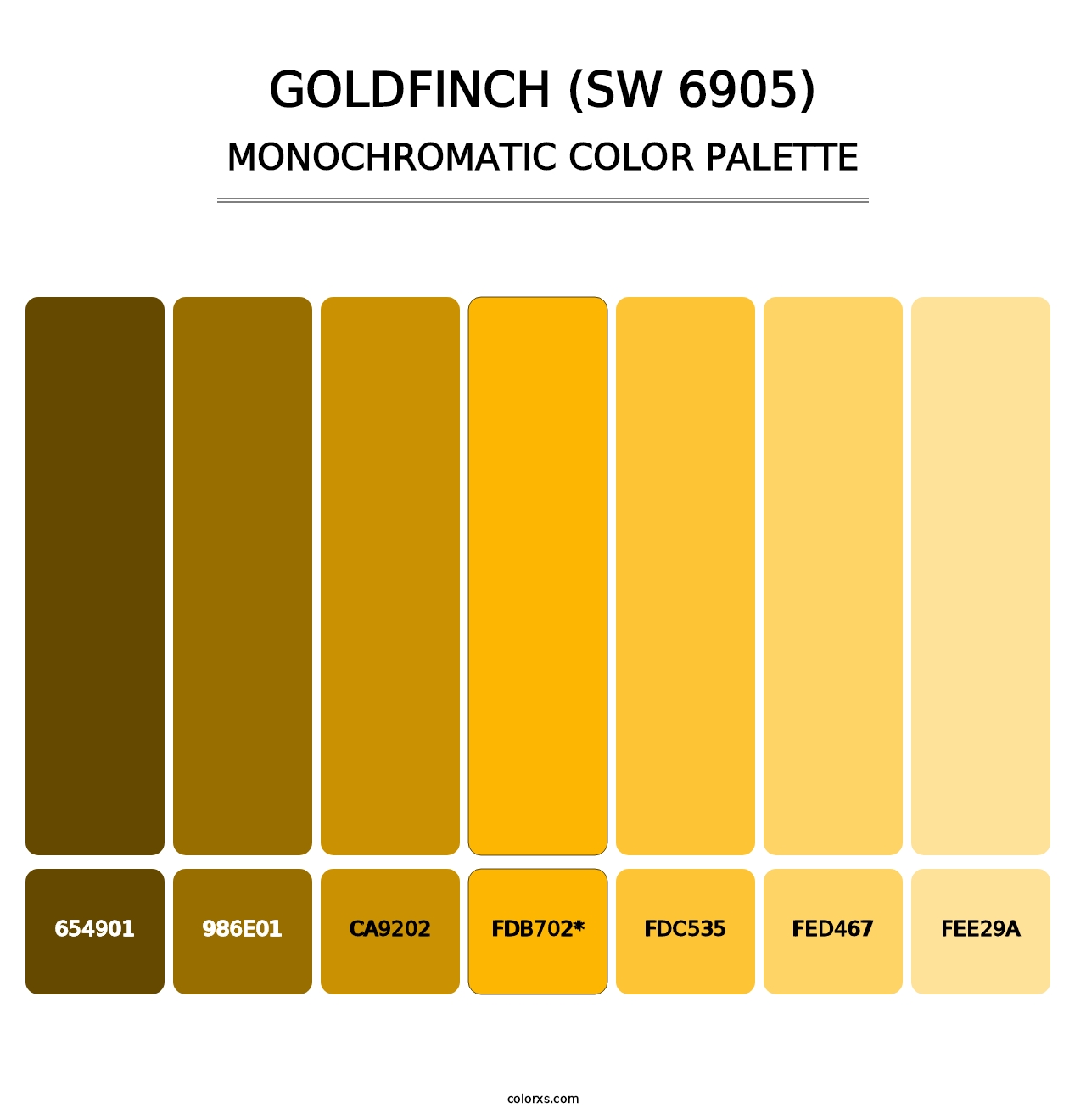 Goldfinch (SW 6905) - Monochromatic Color Palette