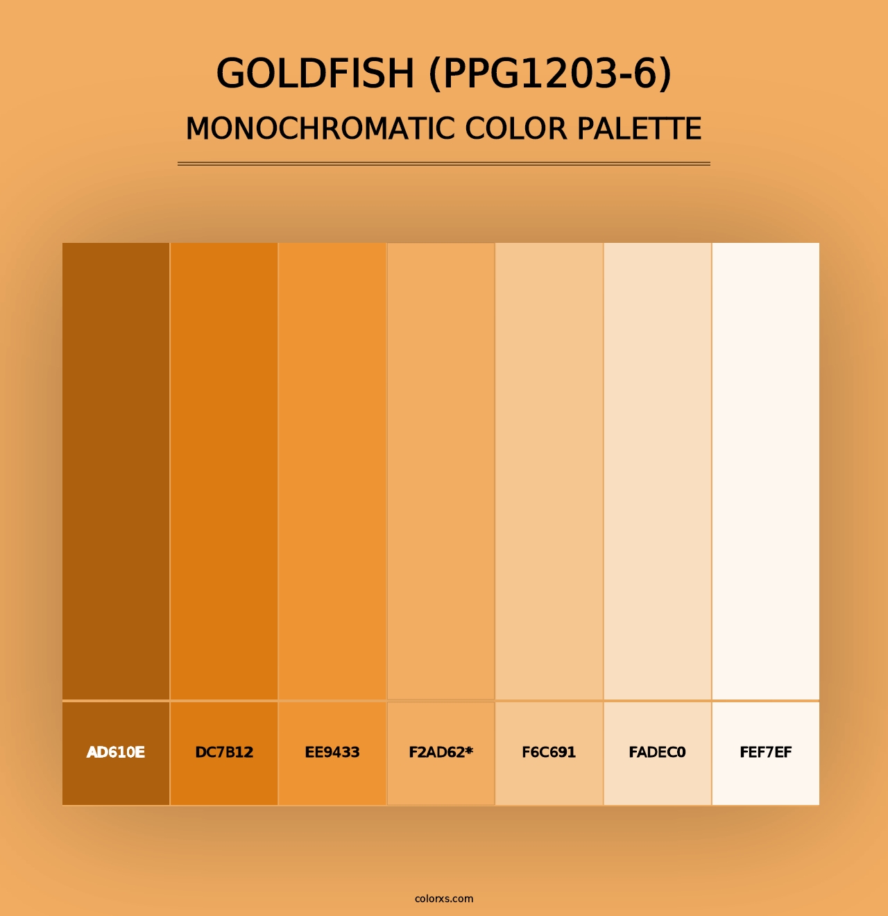 Goldfish (PPG1203-6) - Monochromatic Color Palette