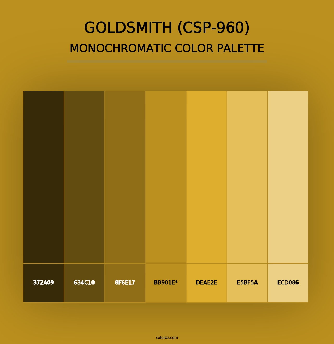 Goldsmith (CSP-960) - Monochromatic Color Palette