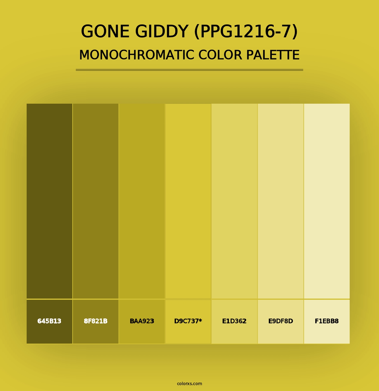 Gone Giddy (PPG1216-7) - Monochromatic Color Palette