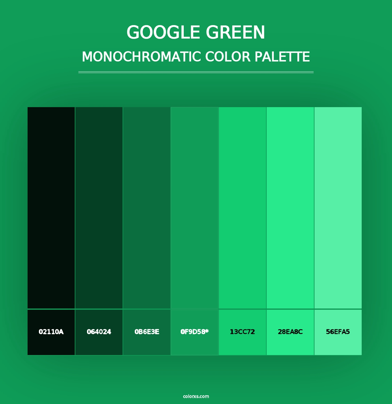 Google Green - Monochromatic Color Palette