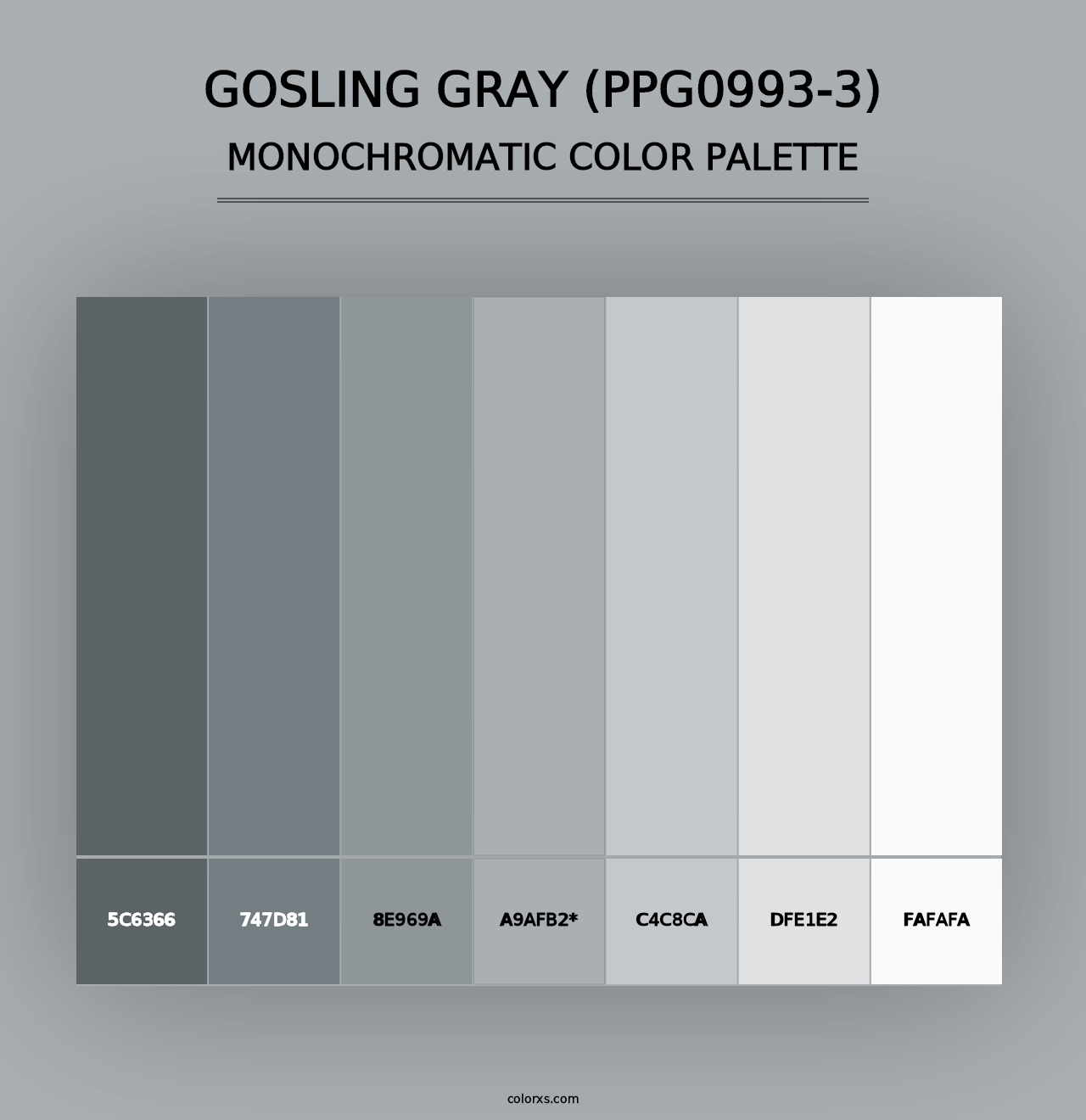 Gosling Gray (PPG0993-3) - Monochromatic Color Palette