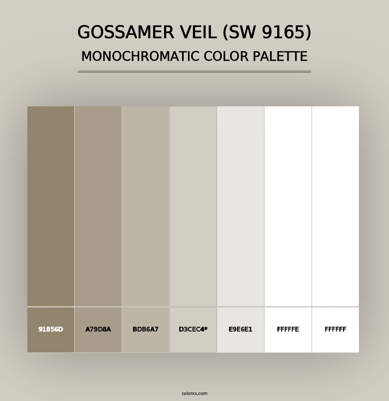 Gossamer Veil (SW 9165) - Monochromatic Color Palette