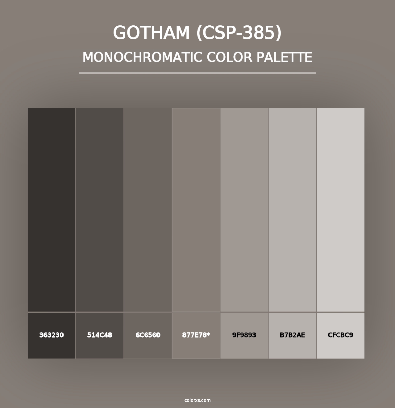 Gotham (CSP-385) - Monochromatic Color Palette