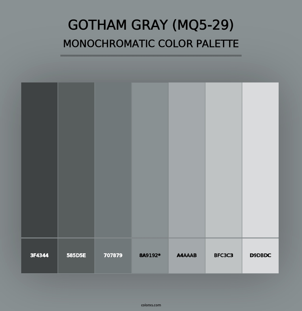 Gotham Gray (MQ5-29) - Monochromatic Color Palette