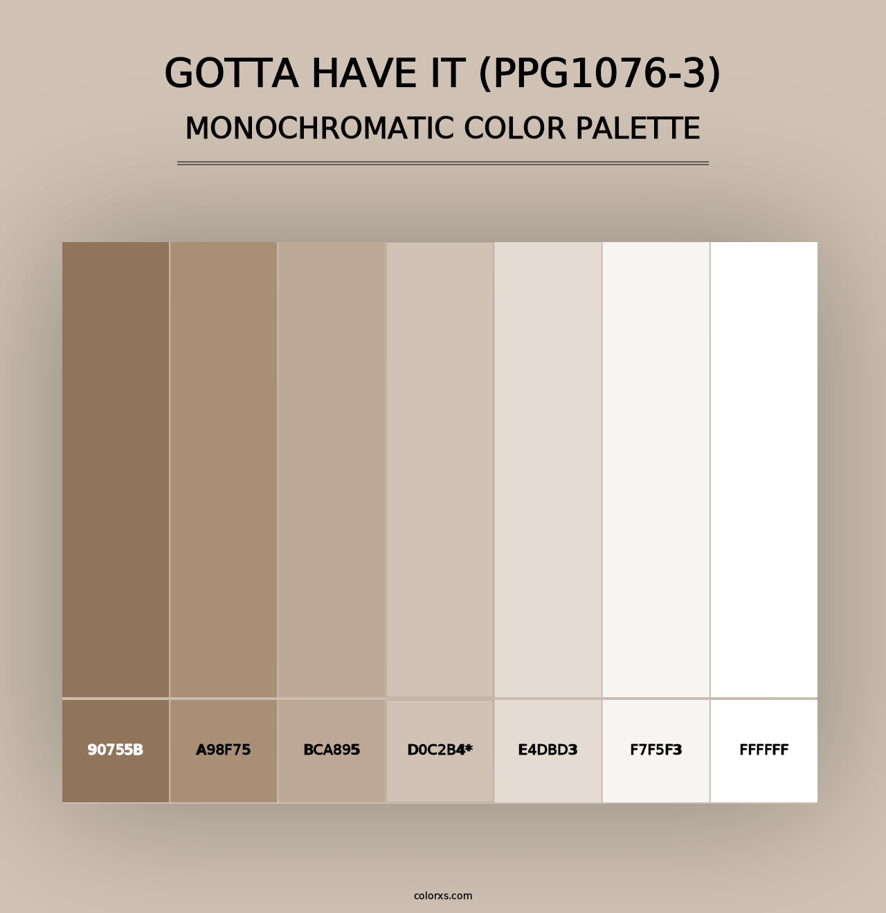 Gotta Have It (PPG1076-3) - Monochromatic Color Palette