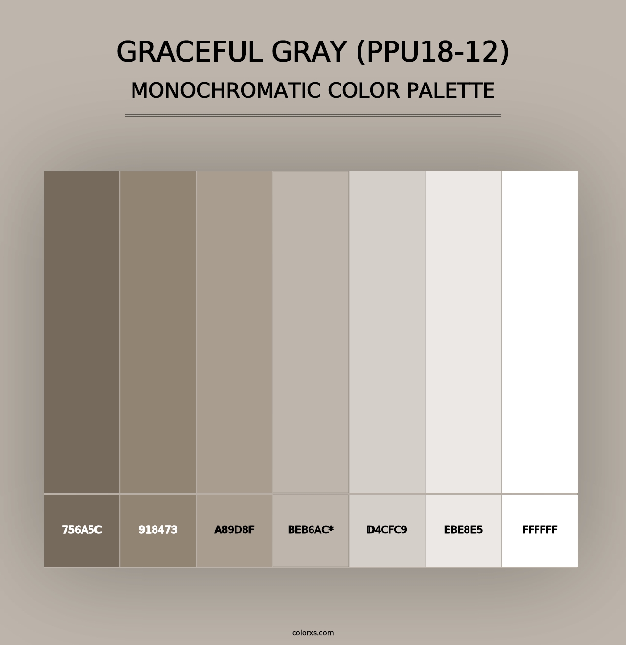 Graceful Gray (PPU18-12) - Monochromatic Color Palette