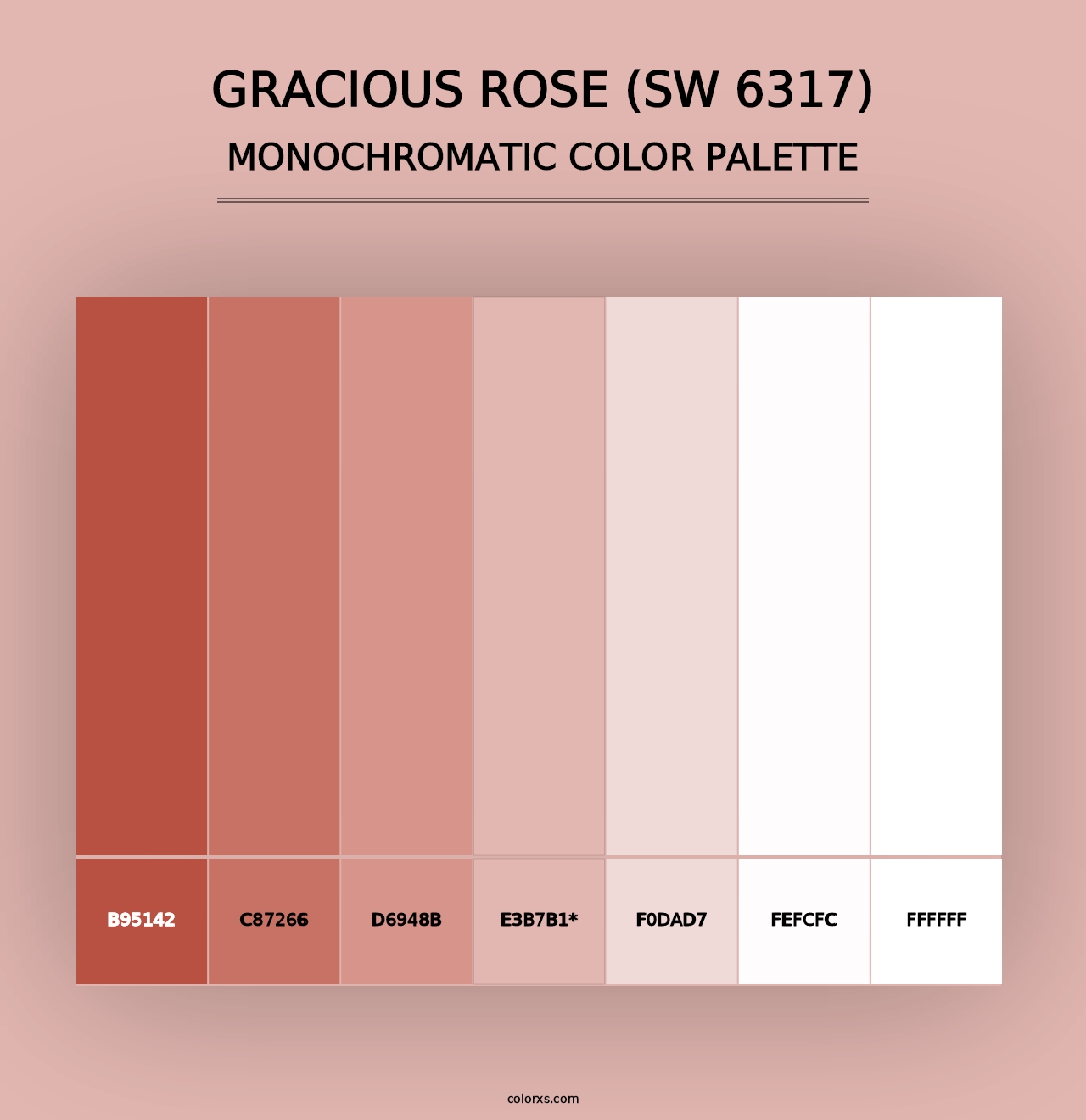 Gracious Rose (SW 6317) - Monochromatic Color Palette