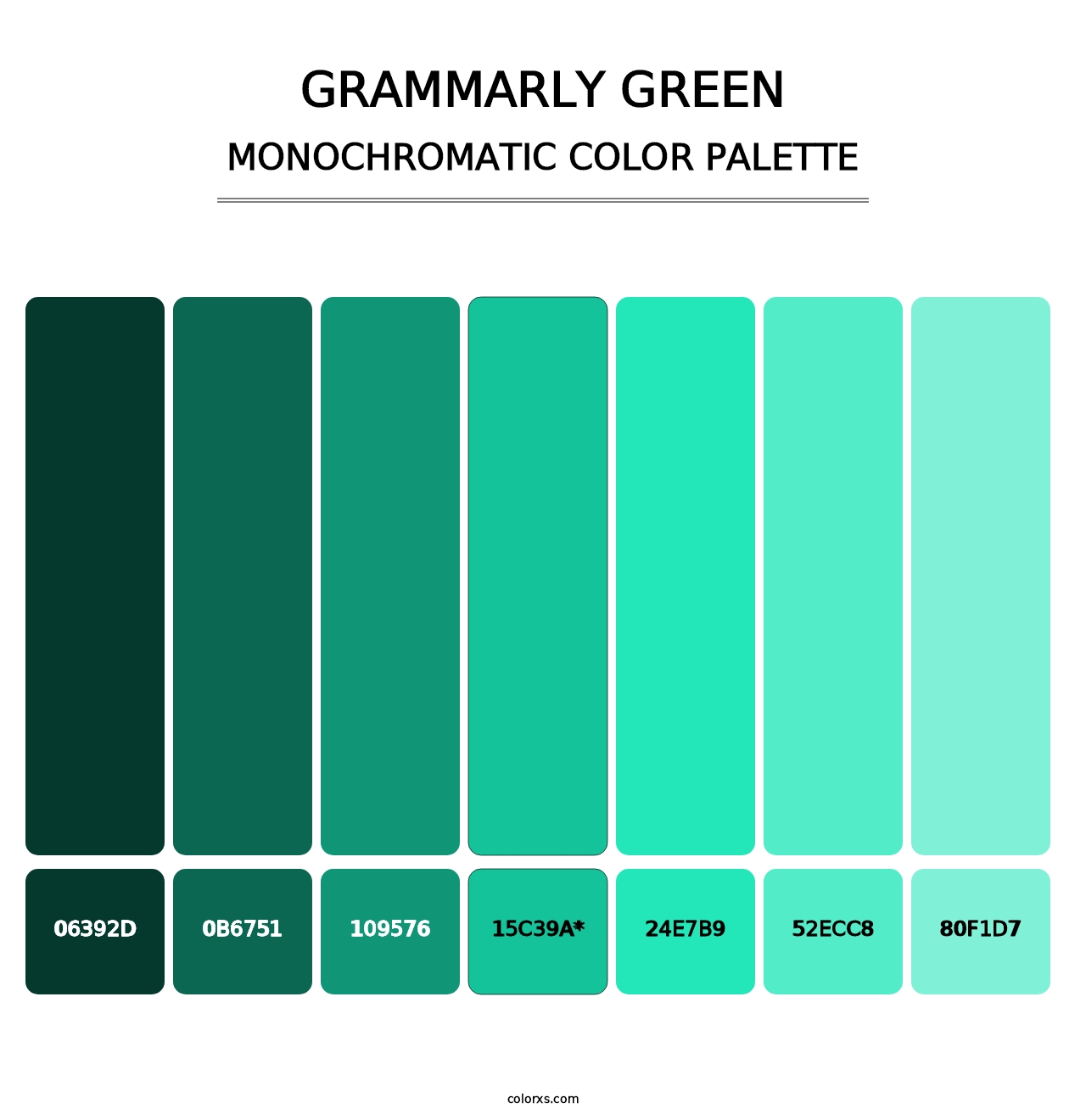 Grammarly Green - Monochromatic Color Palette