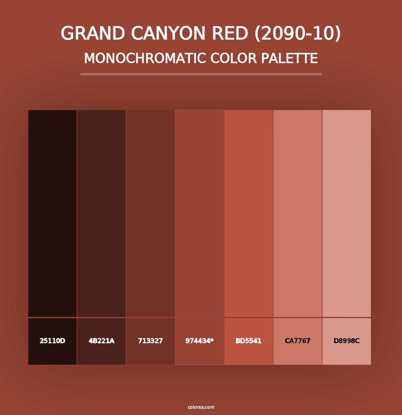 Grand Canyon Red (2090-10) - Monochromatic Color Palette