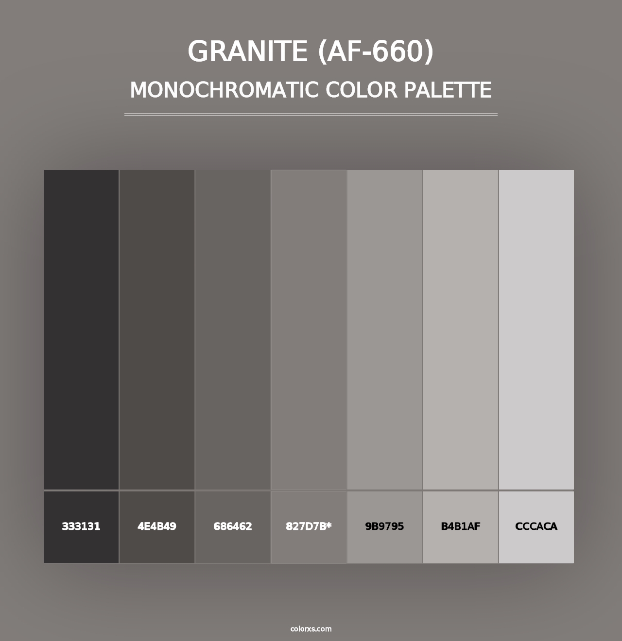 Granite (AF-660) - Monochromatic Color Palette