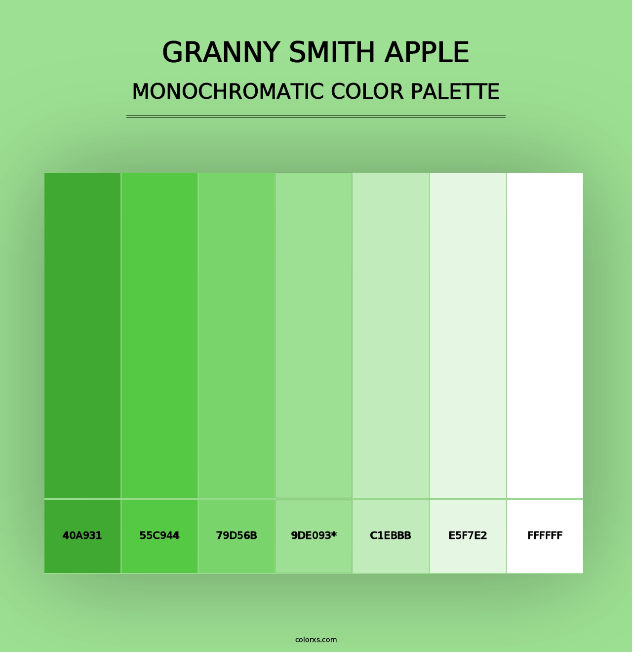 Granny Smith Apple - Monochromatic Color Palette