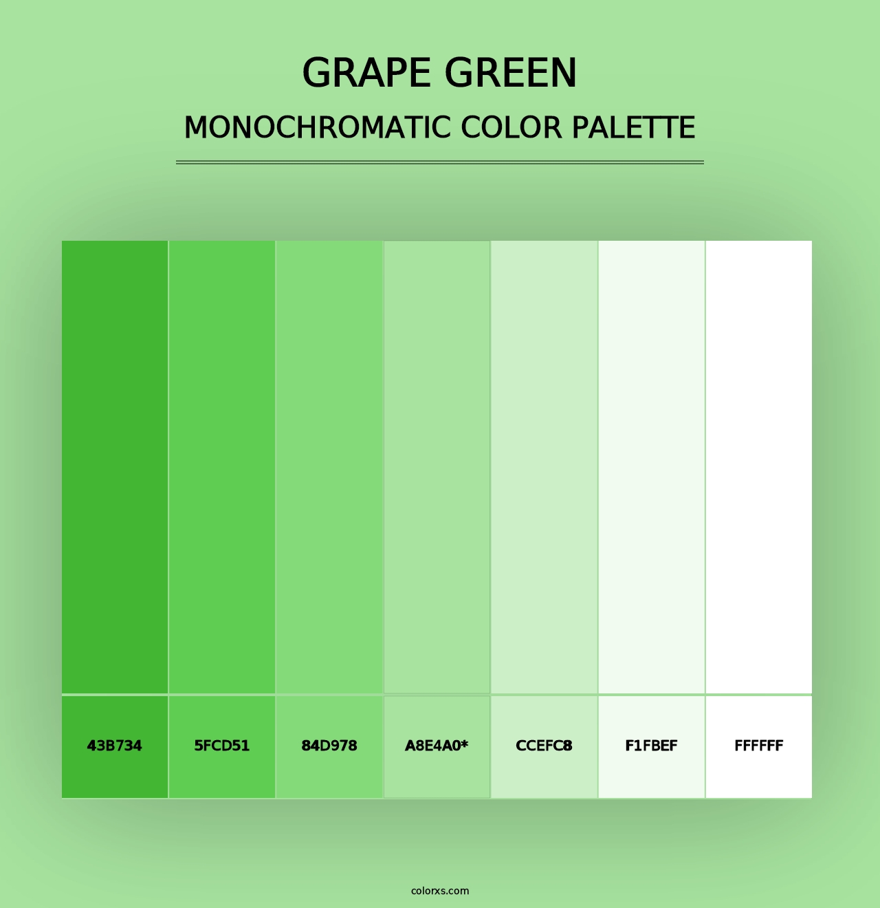 Grape Green - Monochromatic Color Palette