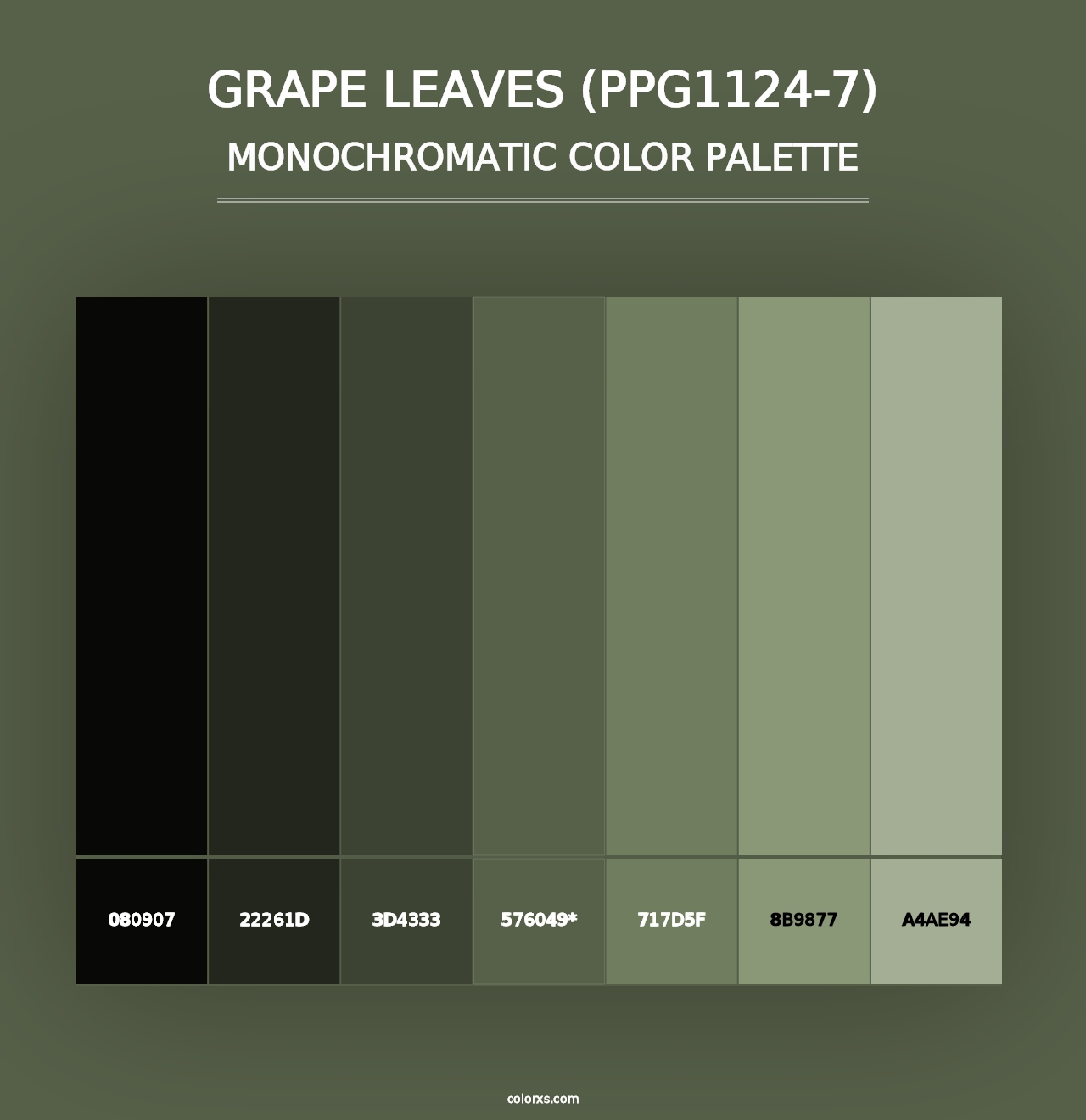 Grape Leaves (PPG1124-7) - Monochromatic Color Palette