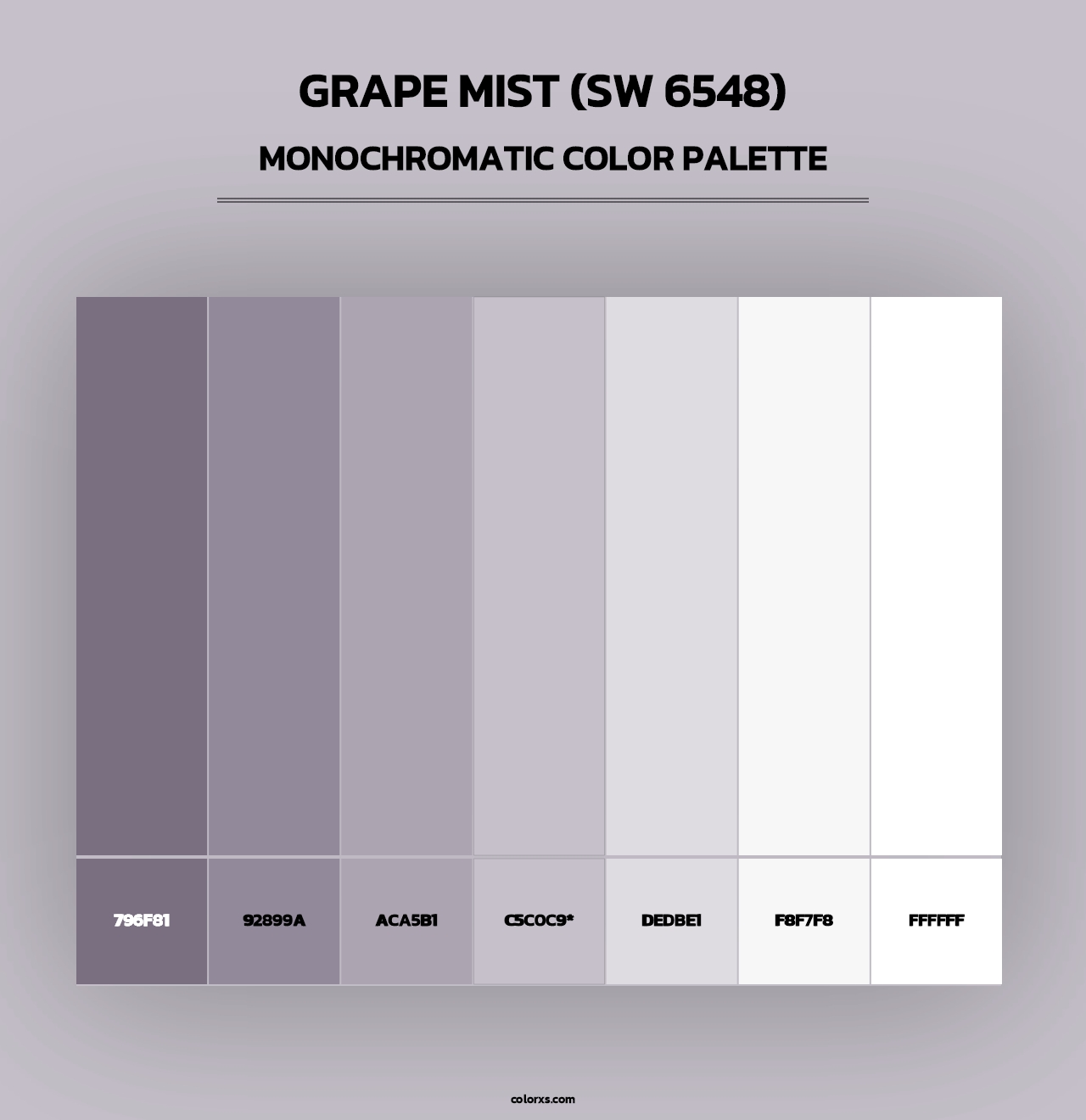 Grape Mist (SW 6548) - Monochromatic Color Palette