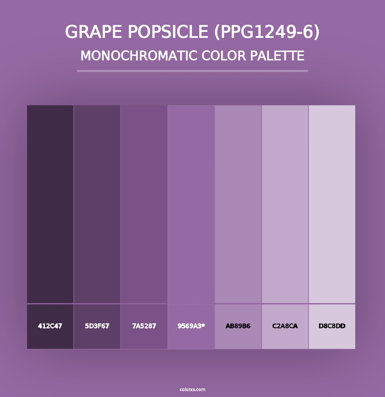 Grape Popsicle (PPG1249-6) - Monochromatic Color Palette