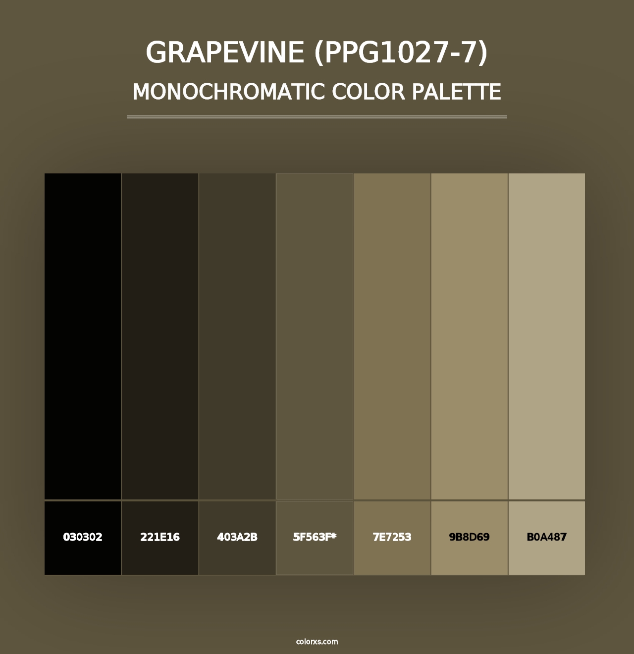 Grapevine (PPG1027-7) - Monochromatic Color Palette