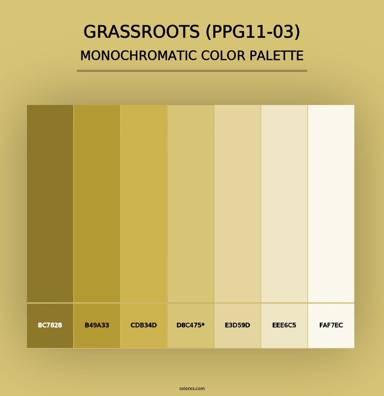 Grassroots (PPG11-03) - Monochromatic Color Palette