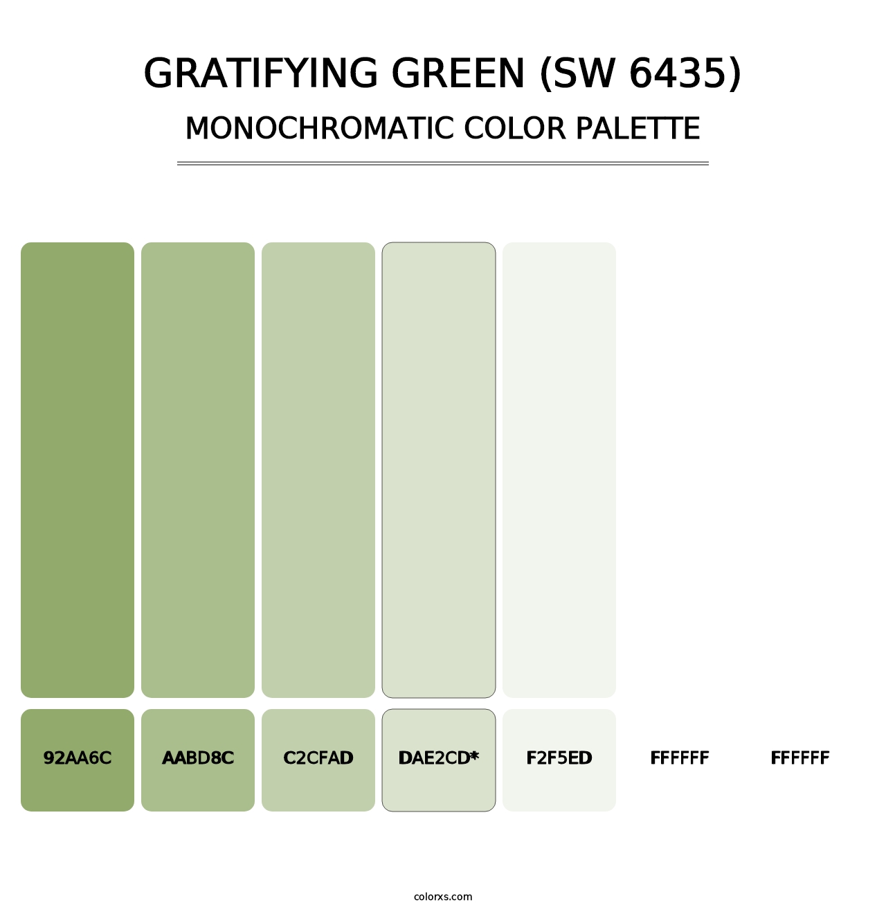 Gratifying Green (SW 6435) - Monochromatic Color Palette