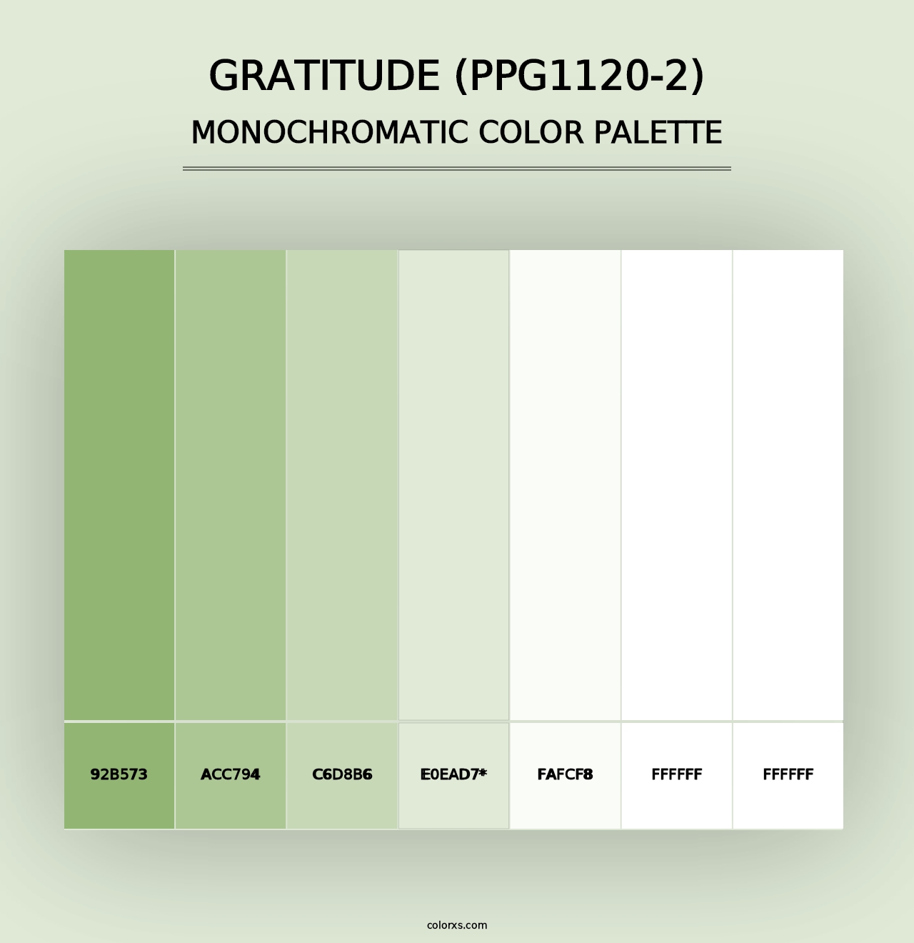 Gratitude (PPG1120-2) - Monochromatic Color Palette