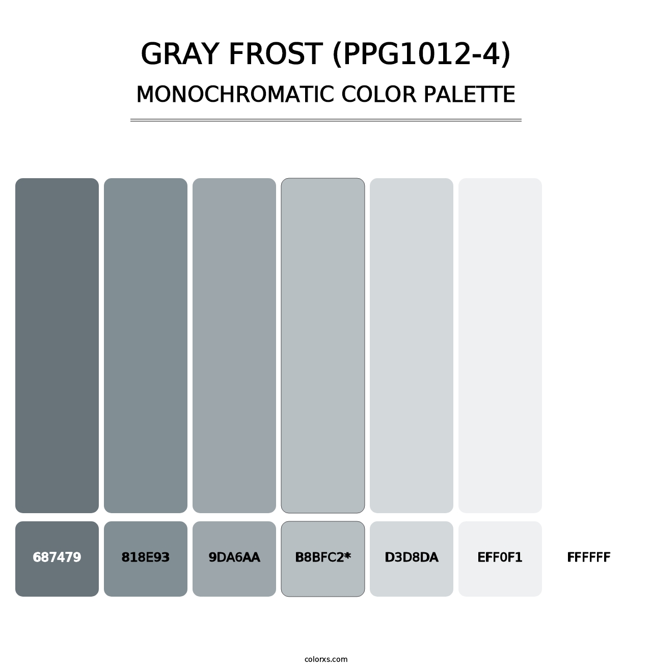 Gray Frost (PPG1012-4) - Monochromatic Color Palette