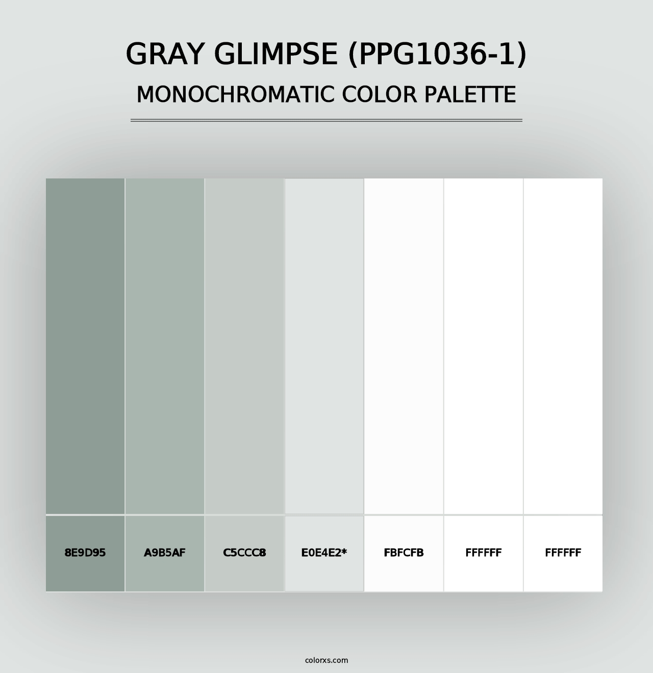 Gray Glimpse (PPG1036-1) - Monochromatic Color Palette