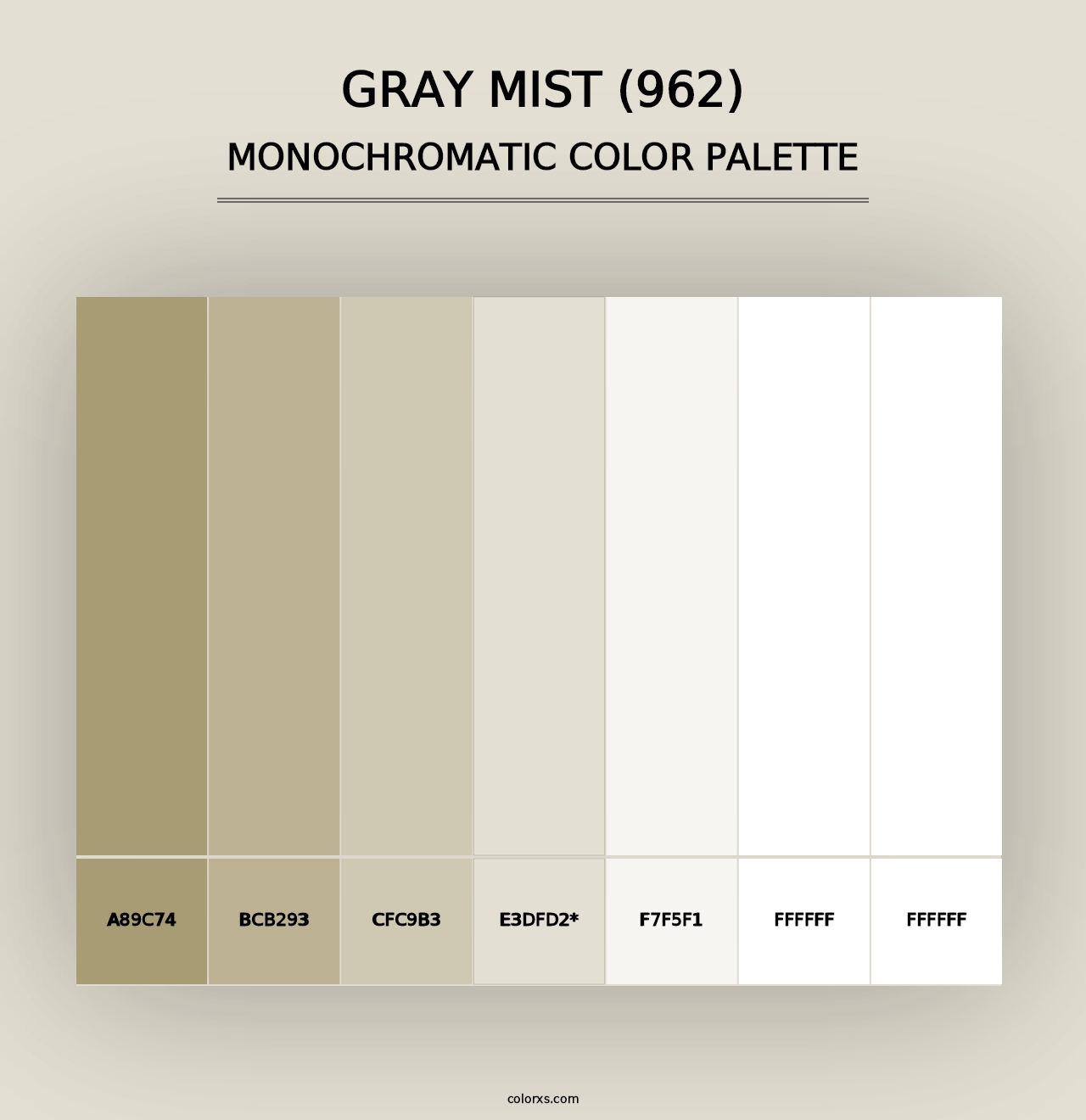 Gray Mist (962) - Monochromatic Color Palette