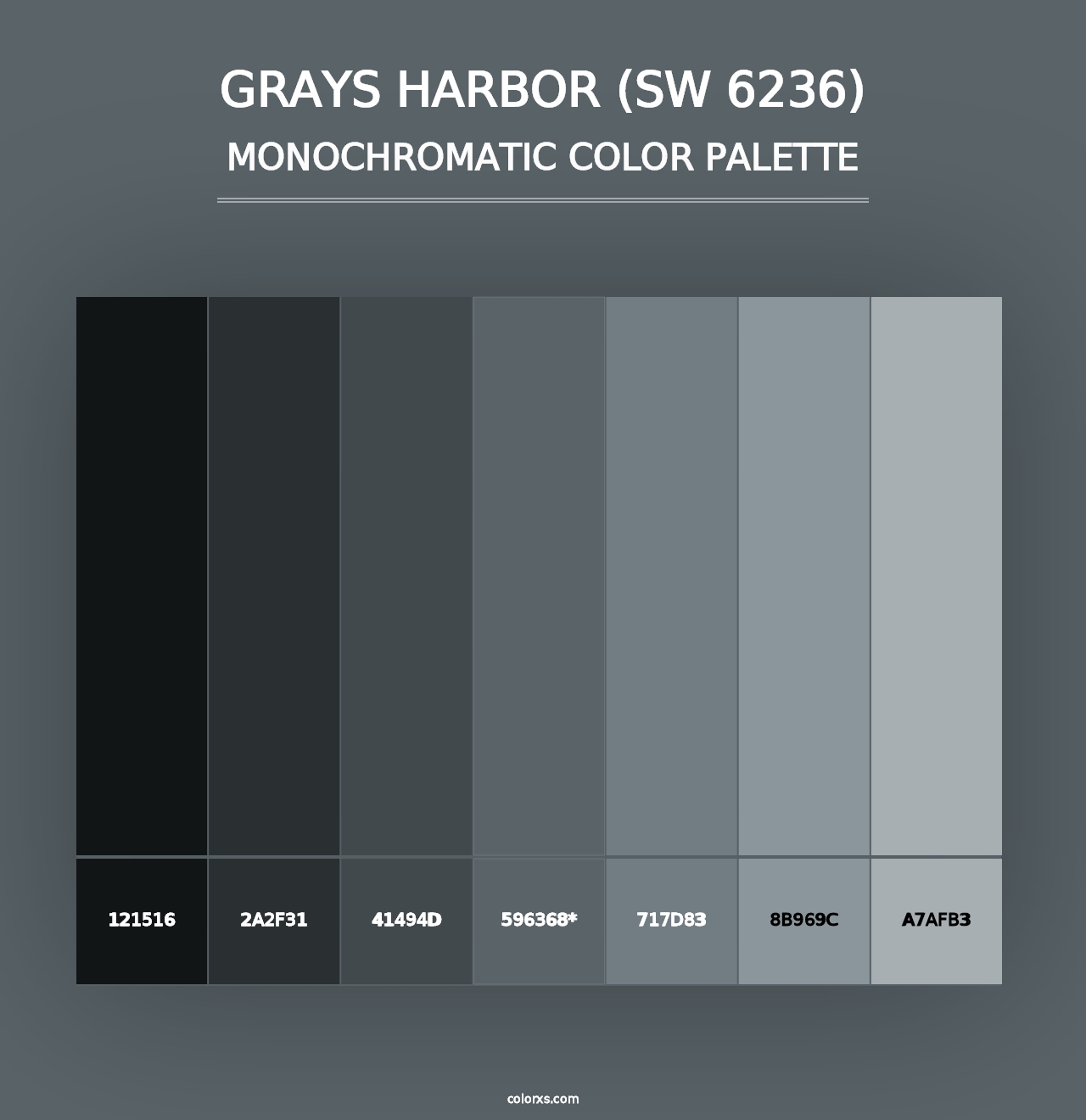 Grays Harbor (SW 6236) - Monochromatic Color Palette