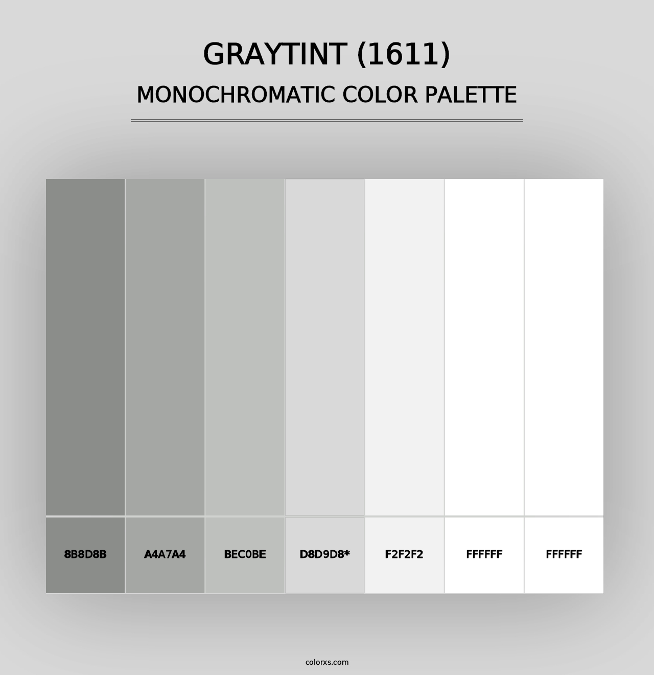 Graytint (1611) - Monochromatic Color Palette