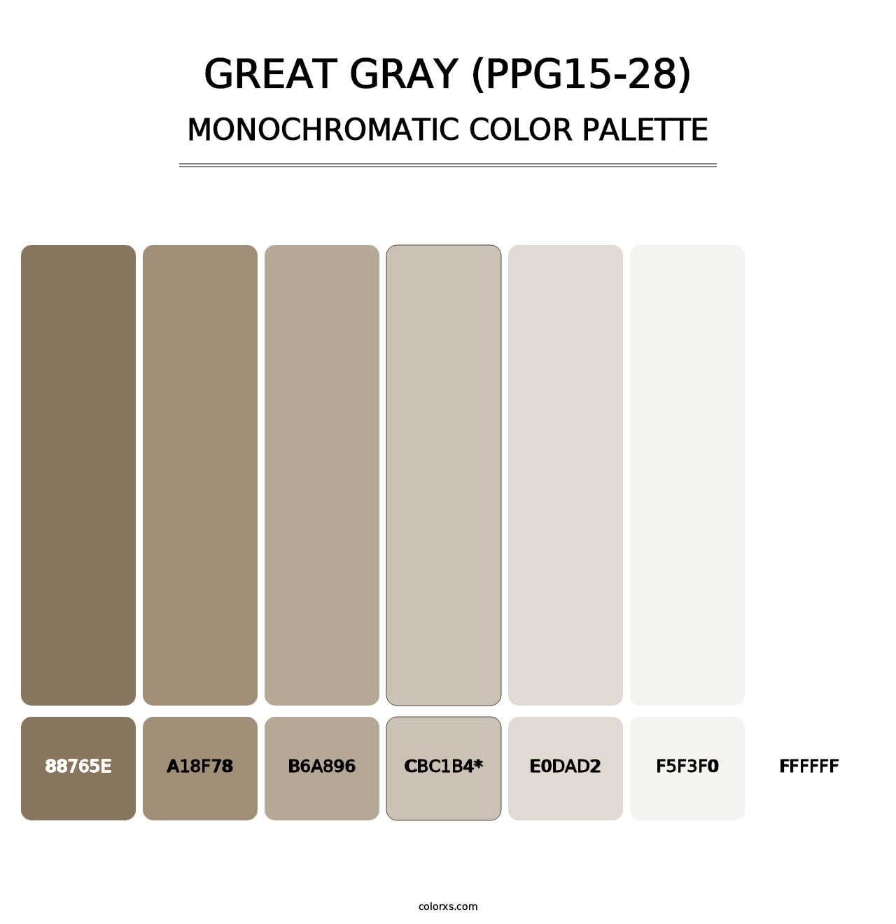 Great Gray (PPG15-28) - Monochromatic Color Palette