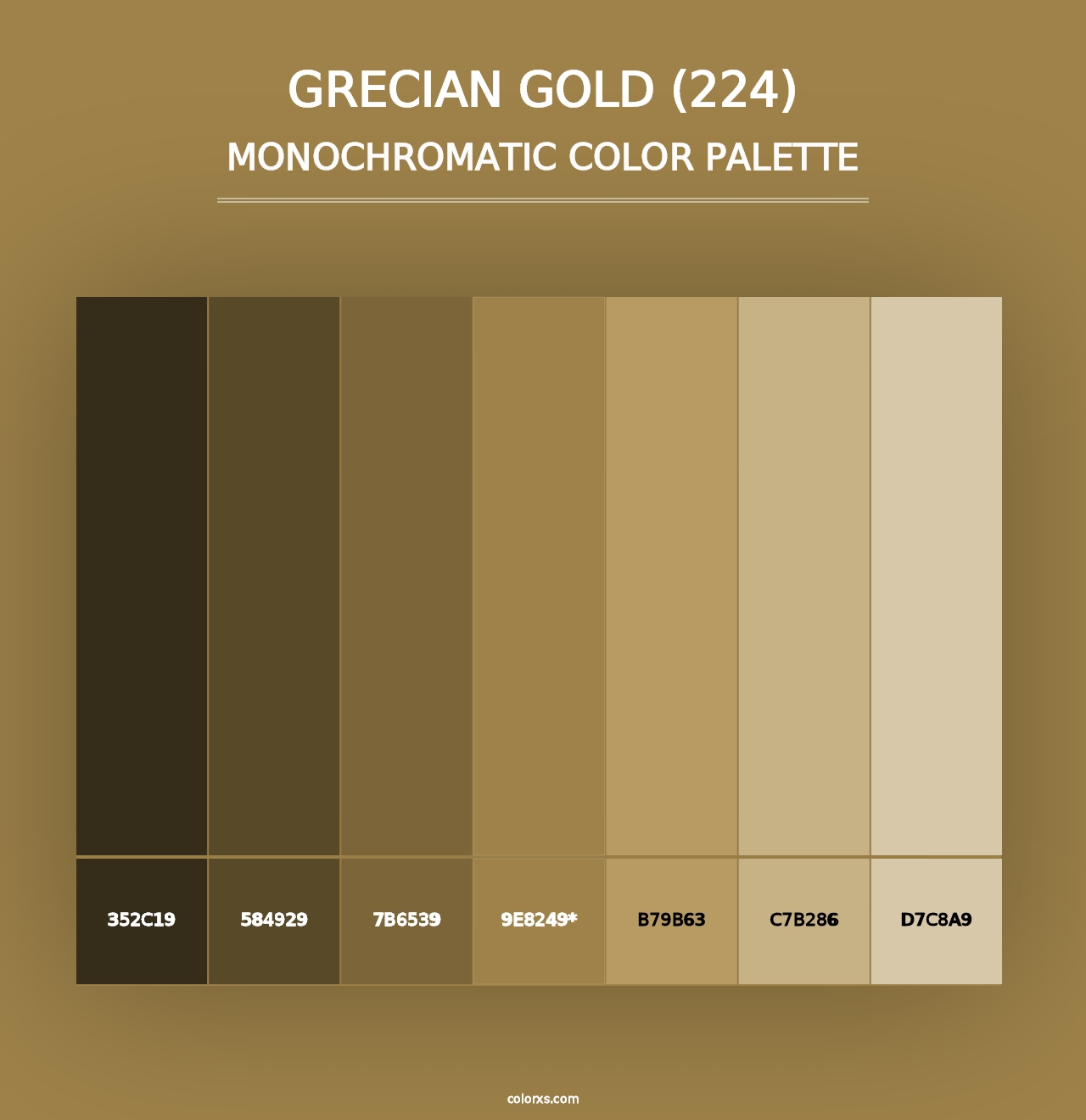 Grecian Gold (224) - Monochromatic Color Palette