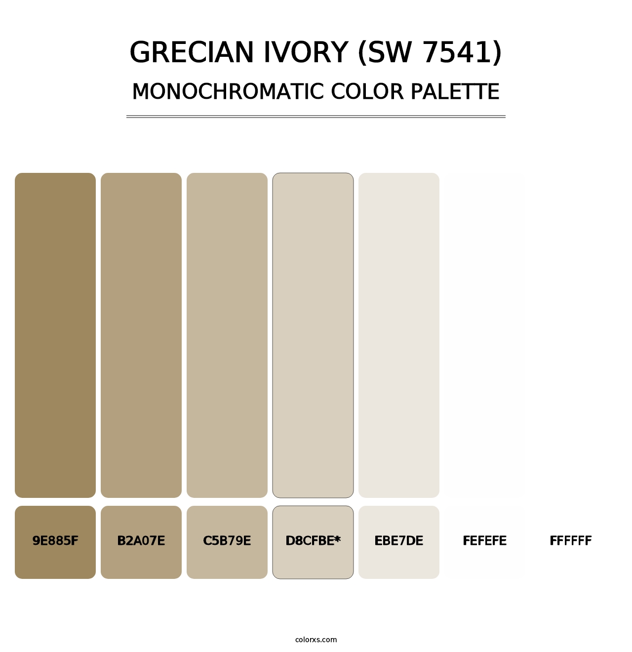 Grecian Ivory (SW 7541) - Monochromatic Color Palette