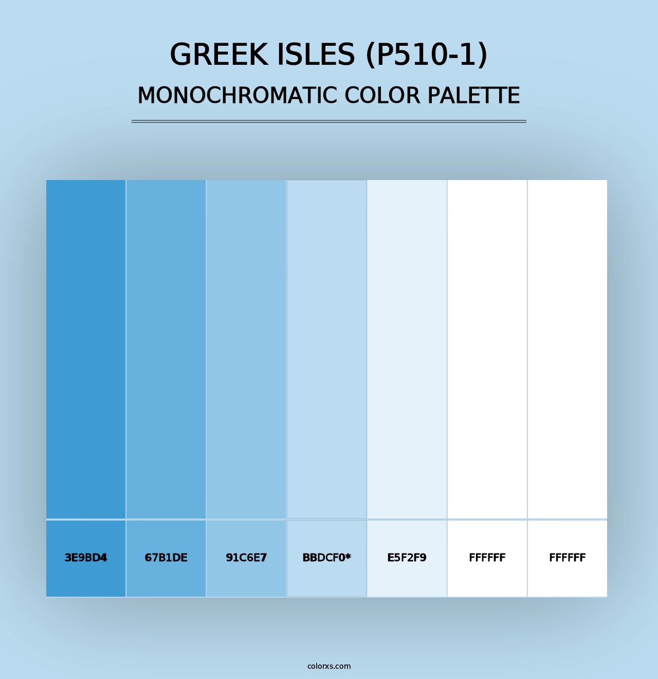 Greek Isles (P510-1) - Monochromatic Color Palette