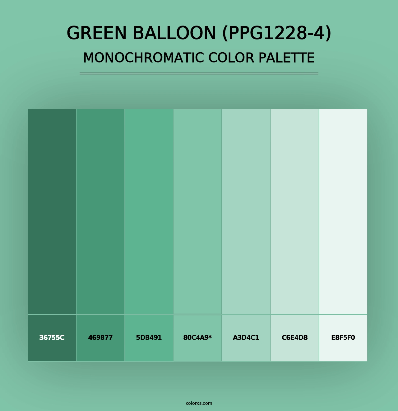 Green Balloon (PPG1228-4) - Monochromatic Color Palette