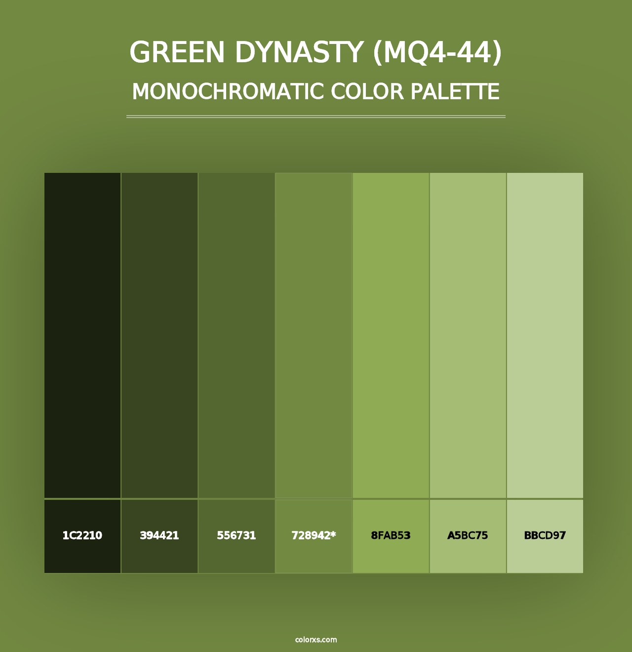 Green Dynasty (MQ4-44) - Monochromatic Color Palette